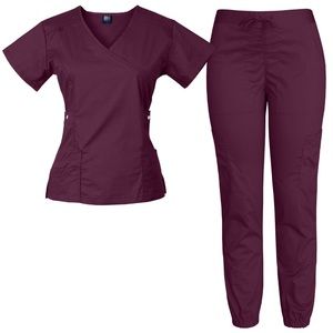 Brand new with tags wine red jogger scrubs